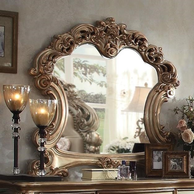 Acme Furniture Gorsedd 27444 Traditional Antique White Dresser Mirror | A1  Furniture & Mattress | Dresser Mirrors